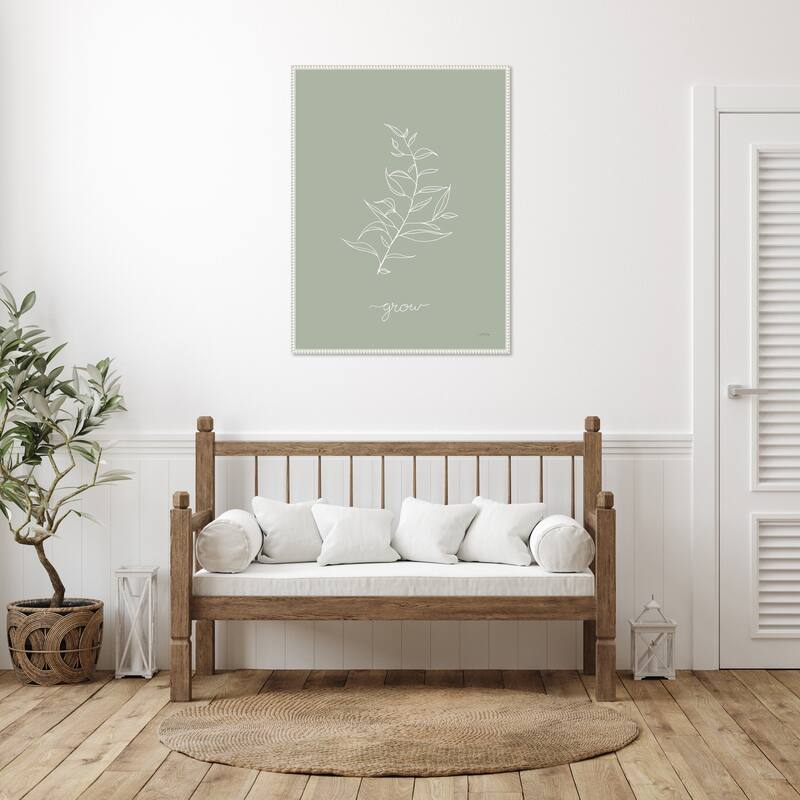 Delicate Wildflowers II by Katrina Pete Framed Canvas Wall Art Print - Sylvie Beaded White