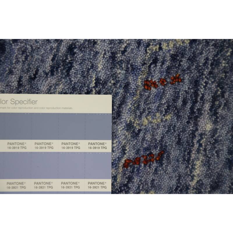 Hand Knotted Oriental 100% Wool Carpet Tribal Animal Pictorial Navy Blue & Blues Gabbeh Area Rug - 9' 10'' X 9' 9''