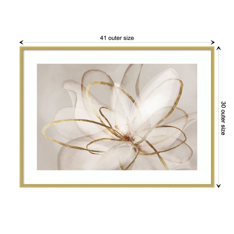 Transparent Beauty III (Floral) by Eva Watts Wood Framed Wall Art Print - 41 x 30 in