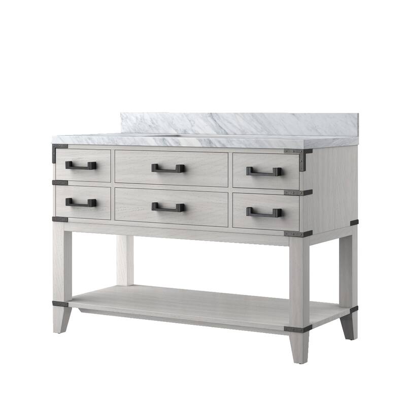Norwalk Bath Vanity with Carrara Marble Top and Sink