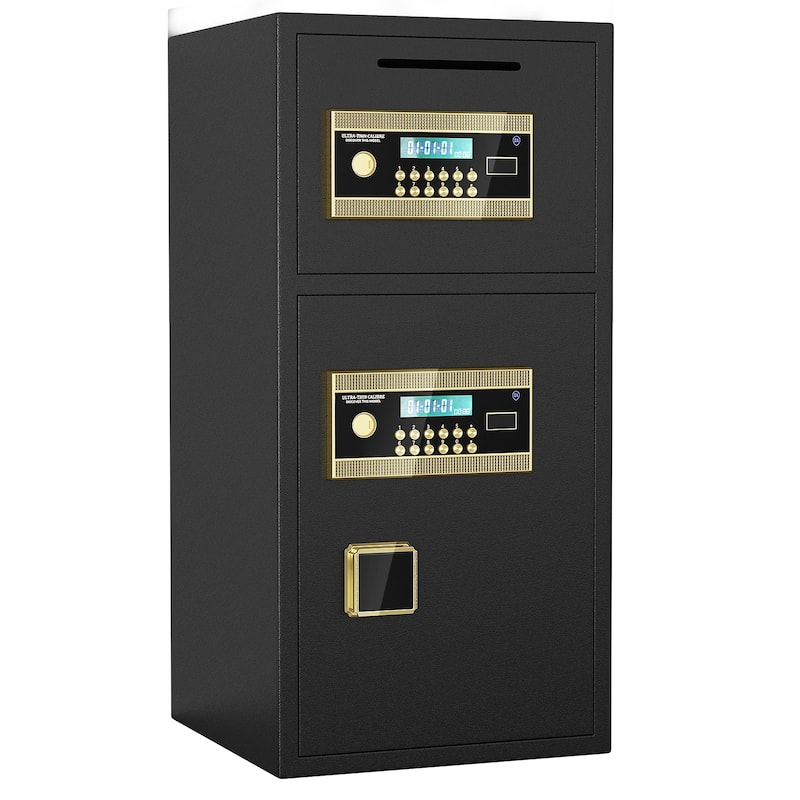 Large Double-door Coin-operated Safe,Digital Security Safe with Fireproof and Waterproof Bag,6.0 Cubic Feet Safe Box