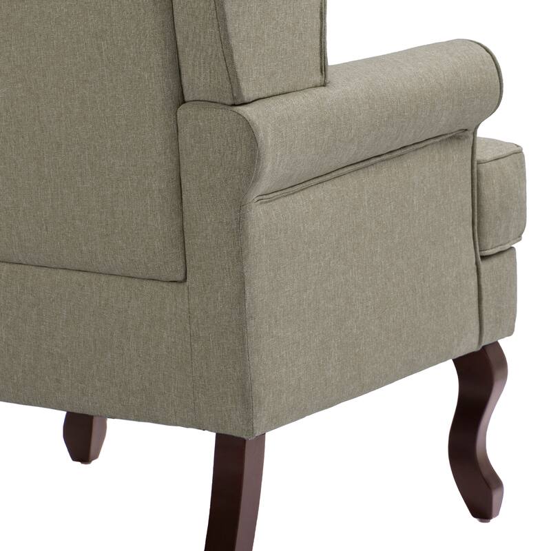 2 Set Traditional Rolled Arm Wing Back Accent Chair