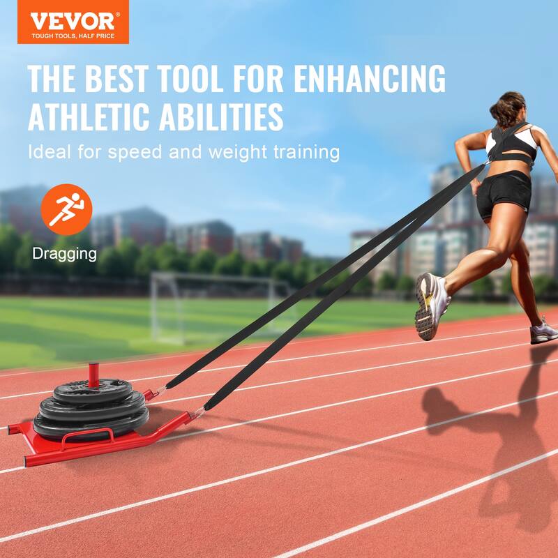 VEVOR Weight Training Pull Push Sled, Fitness Strength Speed Training Sled for Athletic Exercise and Speed Improvement