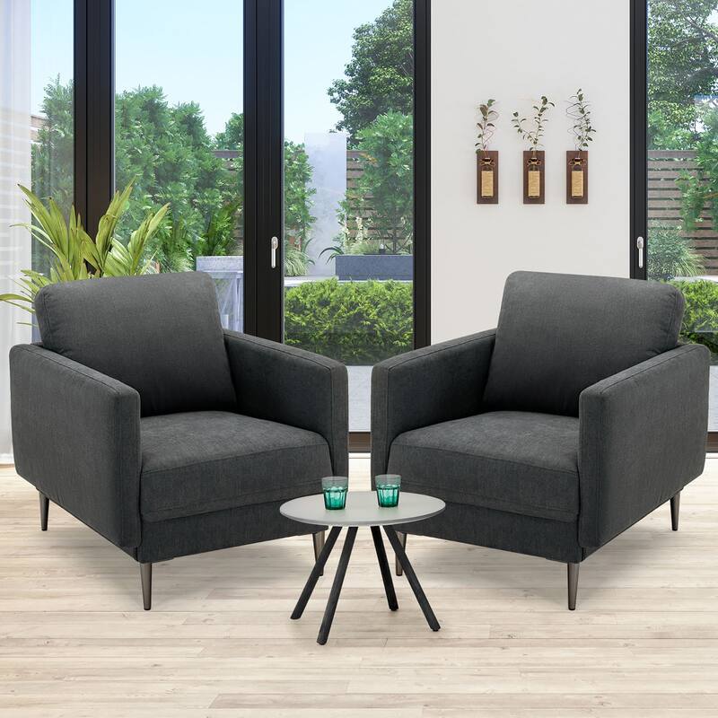 Costway Modern Upholstered Accent Chair Single Sofa Armchair Living