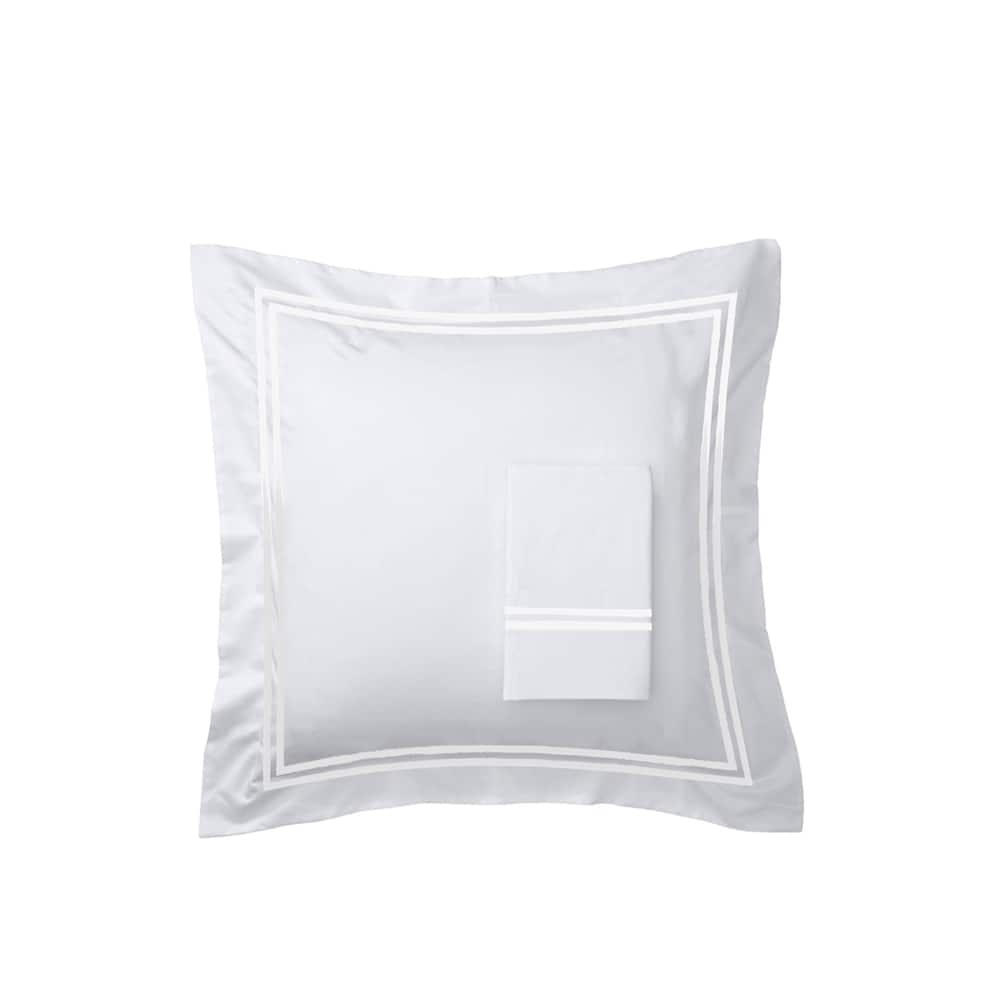 600 Thread Count Cotton 2 Stripe Embroidered Sham Cover Set