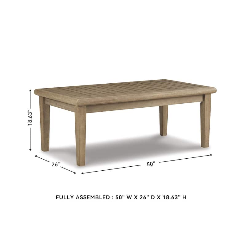 Signature Design by Ashley Gerianne Outdoor Brown Rectangular Cocktail Table - 50" W x 26" D x 18.63" H