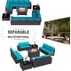 preview thumbnail 92 of 125, Kullavik 13 Pieces Outdoor Patio Furniture Set with Fire Pit Table w/ Wide Armrests