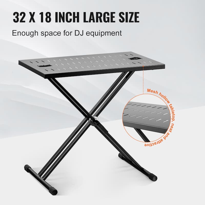 DJ Table Stand, Portable DJ Laptop and Controller Stand, Lightweight DJ Desk DJ Booth Adjustable Height DJ Stand