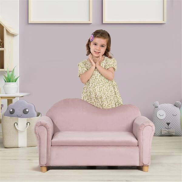 slide 2 of 7, Safe and Stylish Kids' Sofas That Prioritize Comfort and Security - 33" L x 16.25" W x 19" H Pink