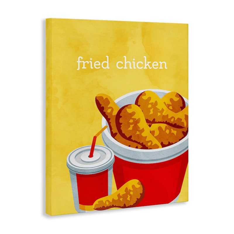 Stupell Chicken Bucket Takeout Canvas Wall Art Design By Kim Allen