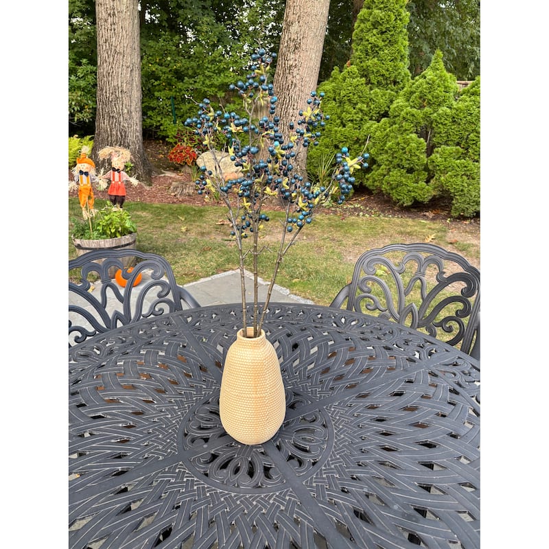 31" Artificial Blueberry Spray with Green Leaves, Set of 3 - 31