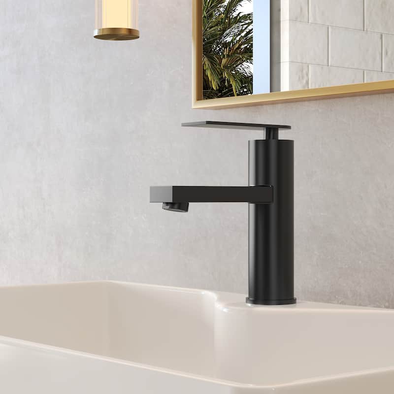 GRANDJOY 2-Pack Modern Single Handle Bathroom Vanity Faucet, Single-Hole Installation