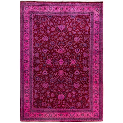 Overdyed One-of-a-Kind Hand-Knotted Area Rug - Red - 6' 1" x 8' 10"