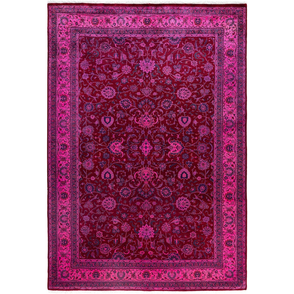 Overdyed One-of-a-Kind Hand-Knotted Area Rug - Red - 6' 1" x 8' 10"