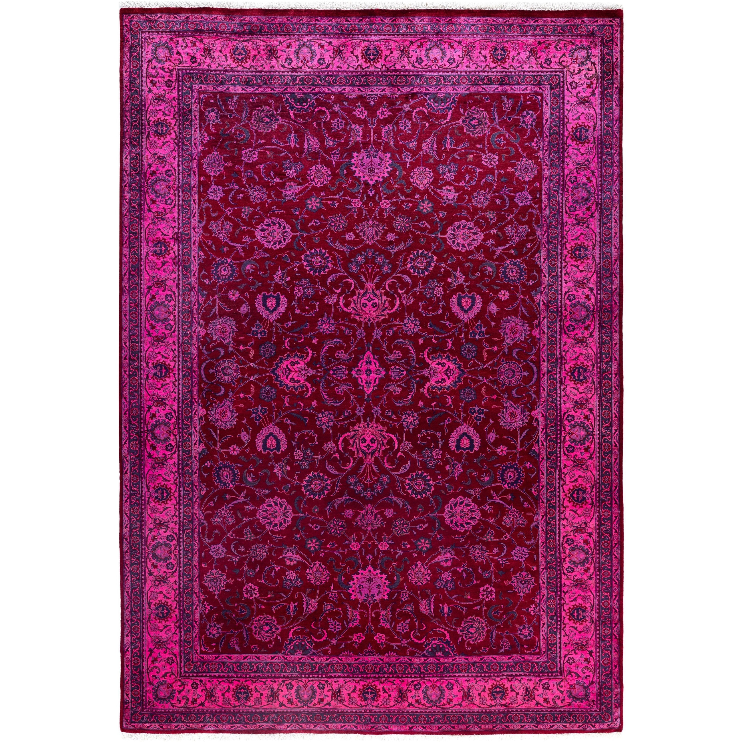 Overdyed One-of-a-Kind Hand-Knotted Area Rug - Red - 6' 1" x 8' 10"