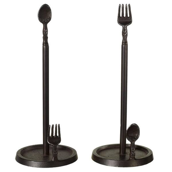 Shop Set Of 2 Black Kitchen Themed Fork And Spoon Towel Holders