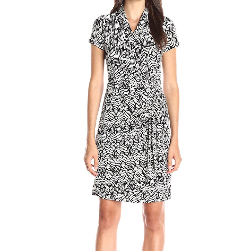 karen kane cascade faux wrap dress