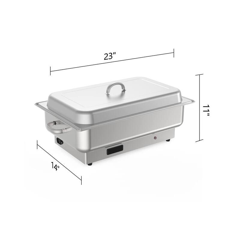 2 x 4.5QT Half-Size Electric Chafing Dish Food Servers and Warmers Stainless Steel Chafing Dish Buffet Set