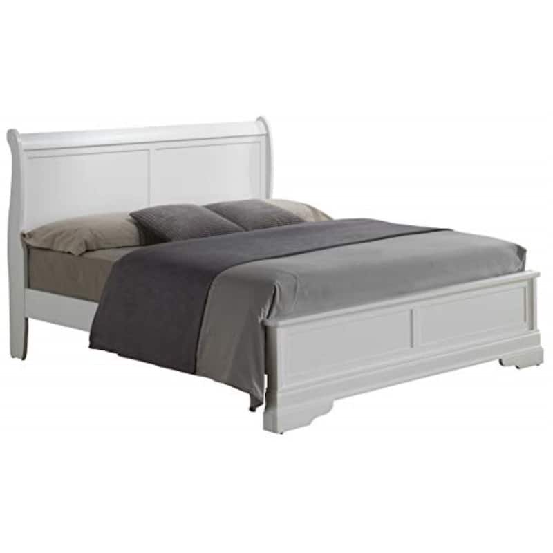 White Full Bed with Classic Transitional Style, Bright Finish and Spacious Frame for Stylish and Comfortable Bedrooms