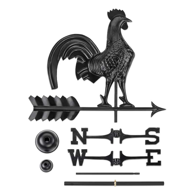 Modern Farmhouse-Inspired Rooster Weathervane - Black Finish by Good Directions