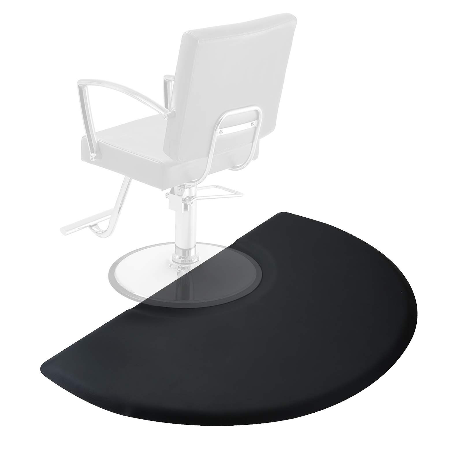 salon  barber shop chair antifatigue floor mat  black semi circle