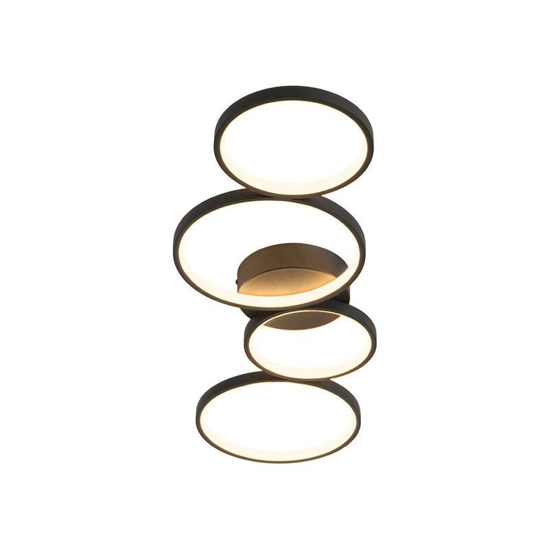 Minimalist 4 Ring Dimmable LED Semi Flush Mount Light 35 in 3000K