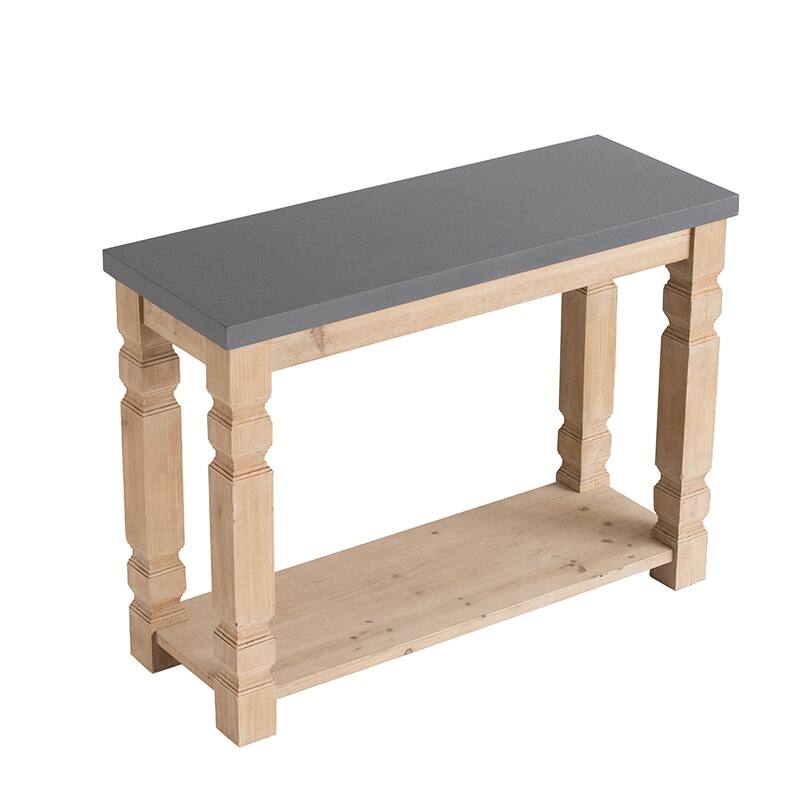 GDFStudio - Console Table with Concrete Top and Wooden Frame