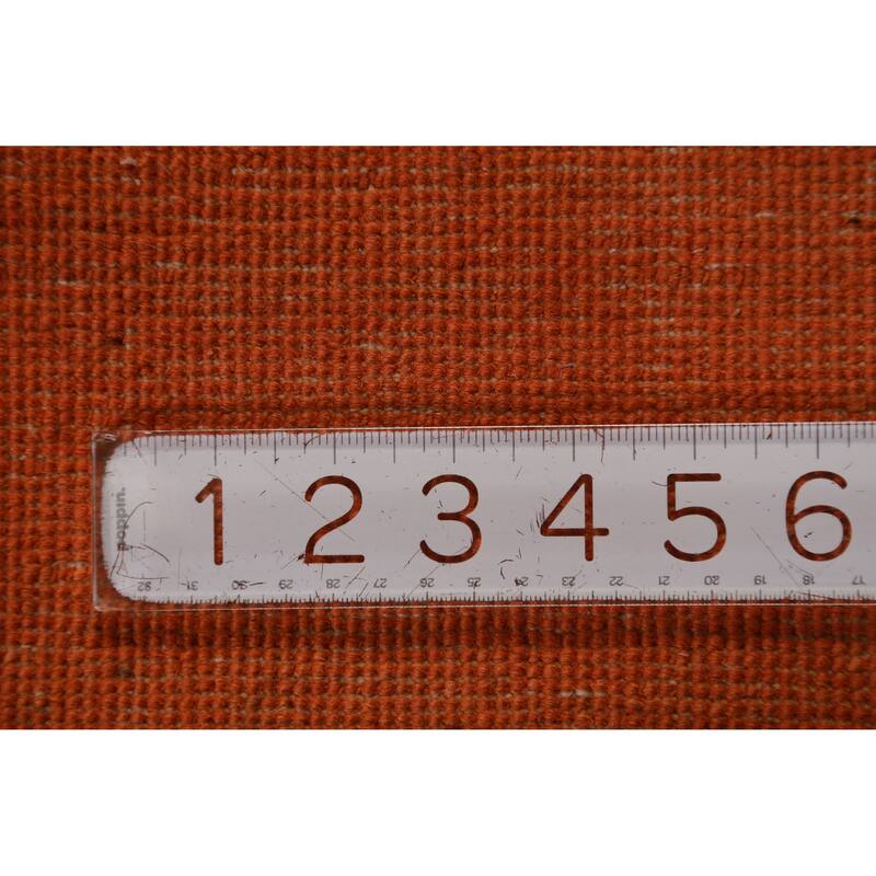 Modern Orange Gabbeh Oriental Accent Rug Hand-Knotted Wool Carpet - 2'9" x 3'11"