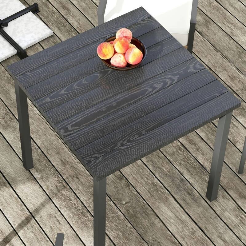 5-Piece Outdoor Dining Set for 4, Wicker Chairs, Cushions, Metal Table