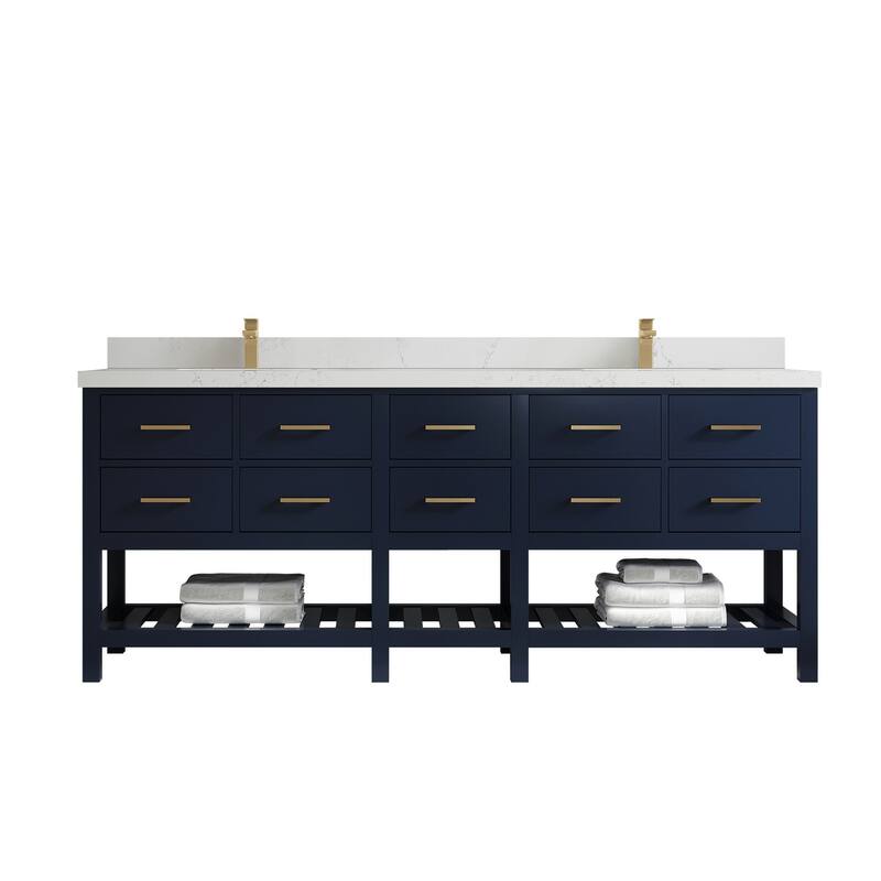 Willow Collections 84 in. W x 22 in. D Parker Double Sink Bathroom vanity with Regular Countertop