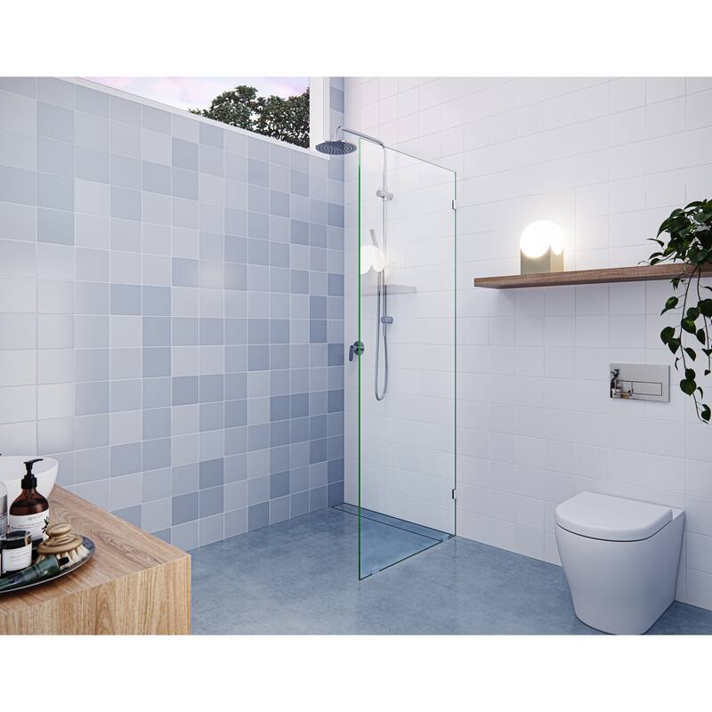 Vela 28.5 in. x 78 in. Fully Frameless Glass Shower Panel - Single Fixed Panel