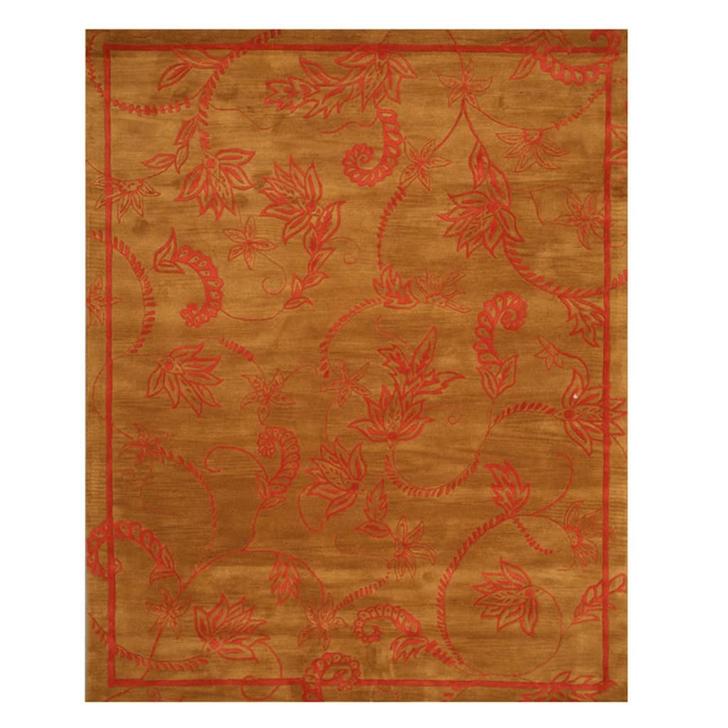 Brown Hand Tufted Wool Contemporary Rug 7'9 x 9'9 - Abstract Pattern with Soft Texture and Modern Appeal - N/A