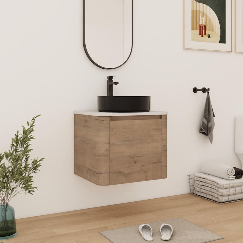 Bathroom Vanity With Sink In 24/30 Inch, Floating Bathroom Vanity With Soft Close Door