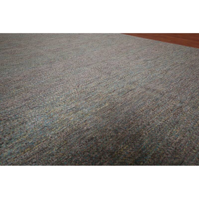 Contemporary Gabbeh Indian Area Rug Hand-Knotted Wool Carpet - 9'0" X 12'2"