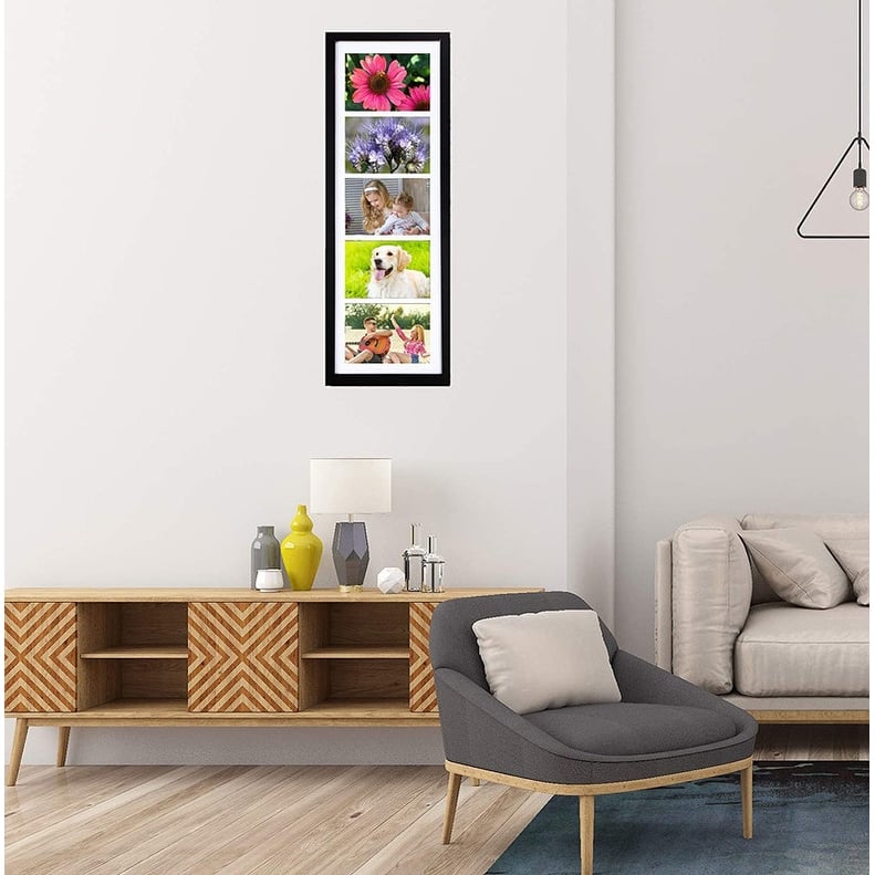 Adeco Black Wood Hanging Picture Frame w/ 5 Openings