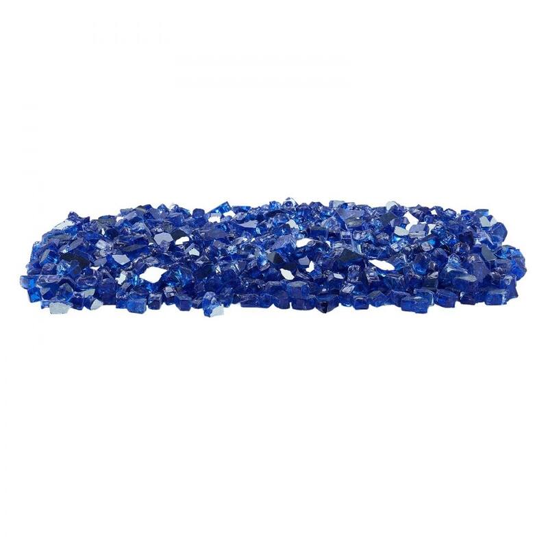 Cobalt Blue Tempered Fire Glass 1/2 Inch Reflective Crushed Rocks - 1/2 inch
