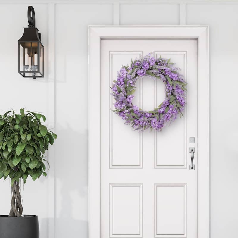 Lavender Floral Artificial Spring Wreath, 30-Inch, Unlit
