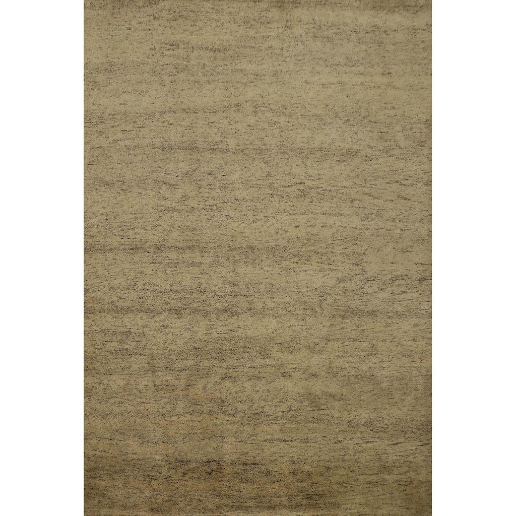 Hand Knotted Oriental 100% Wool Carpet Modern Modern Beige & Ivories Gabbeh Area Rug - 10' 0'' X 8' 2''