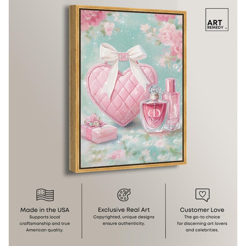 Little Heart Shaped Purse Canvas by Art Remedy
