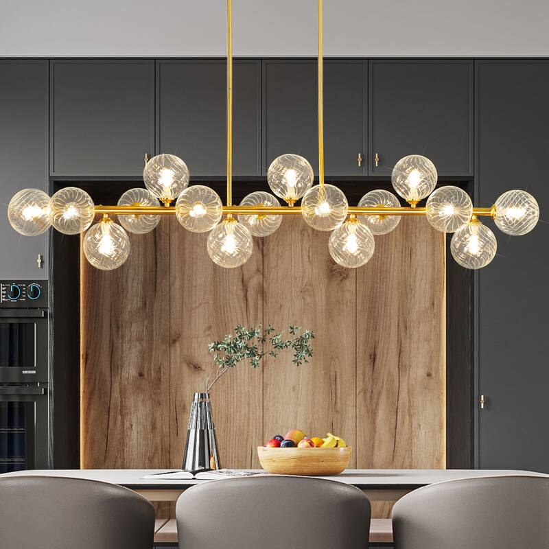16-Light Sputnik Linear Chandeliers Globe Chandelier For Dining Room