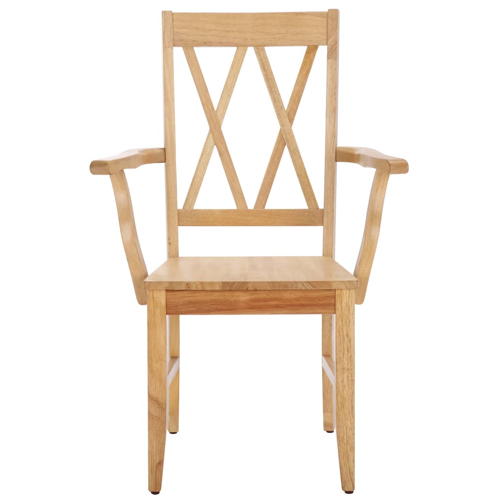 SAFAVIEH HOME Yelena Double X-Back Arm Chair - 18"W x 22"D x 39"H