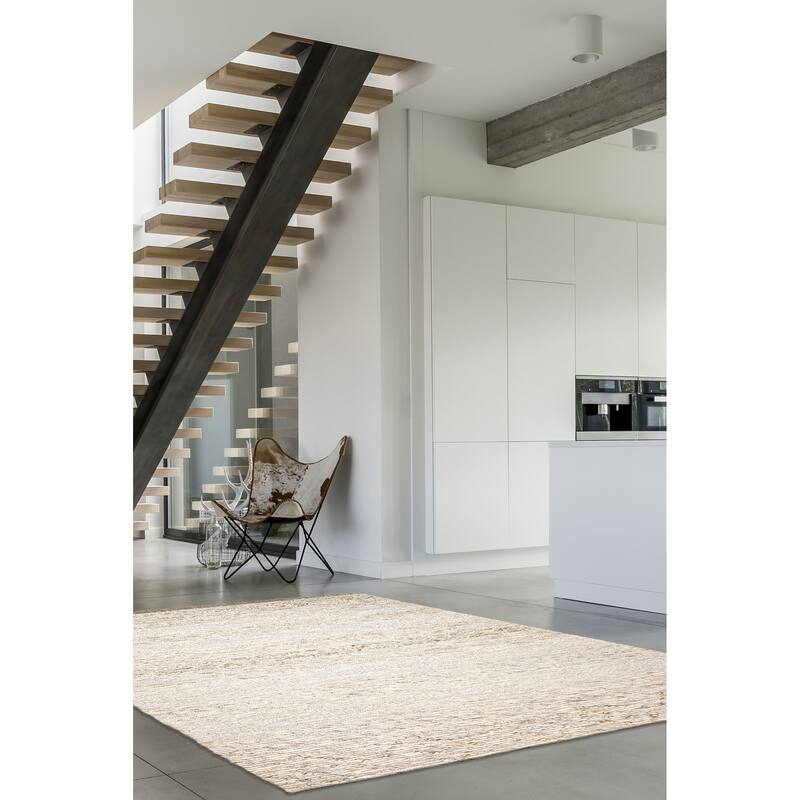 ECARPETGALLERY Braid weave Sienna Cream Wool Rug - 6'2 x 9'2
