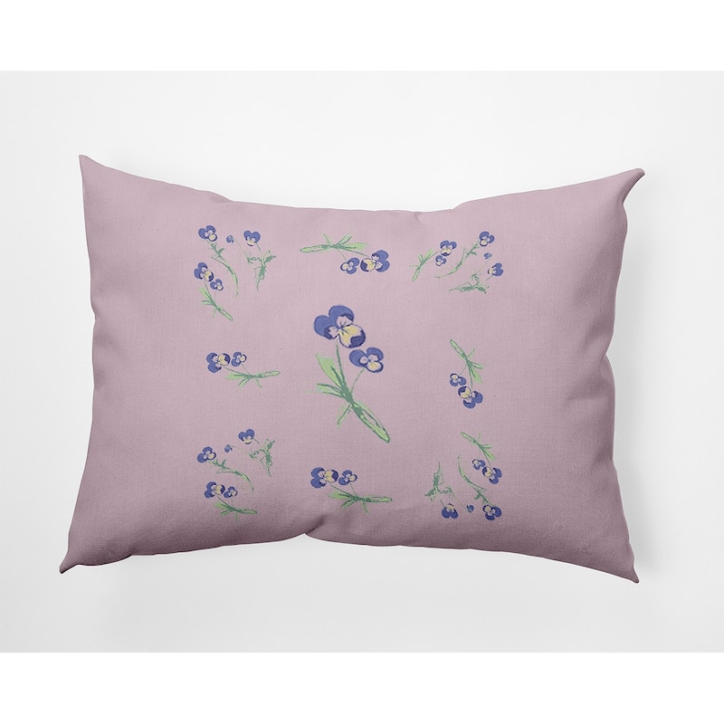 Violets Scattered Decorative Throw Pillow - Pail Orchid - 14" x 20"