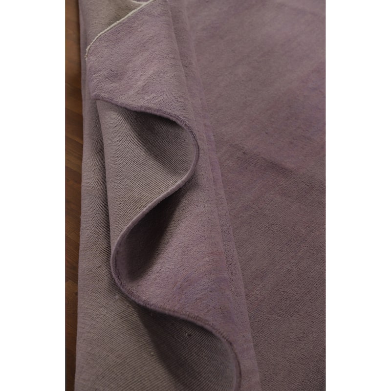 Hand Knotted Oriental 100% Wool Carpet Modern Solid Purples Gabbeh Area Rug - 12' 2'' X 9' 1''