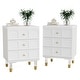 preview thumbnail 2 of 12, 3-Drawer Bedside Table Nightstand for Bedroom