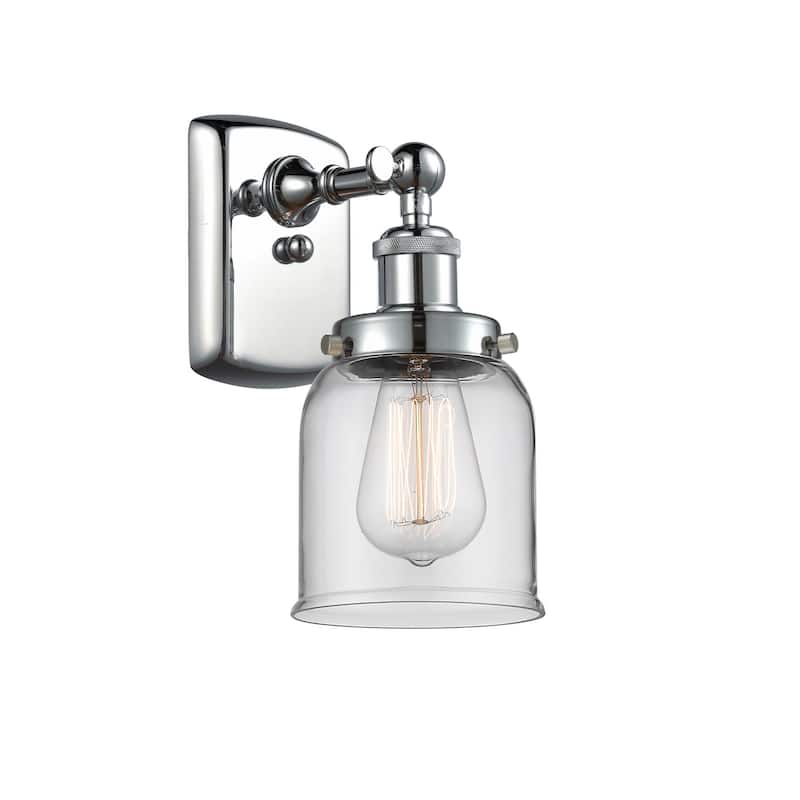Innovations Lighting Small Bell 5" Wide Bathroom Sconce - Polished Chrome / Clear
