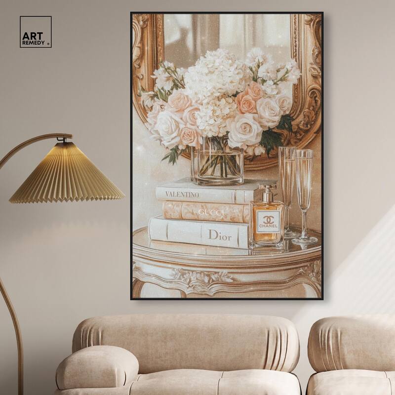 Mirror and Classy Glam Books Canvas by Art Remedy