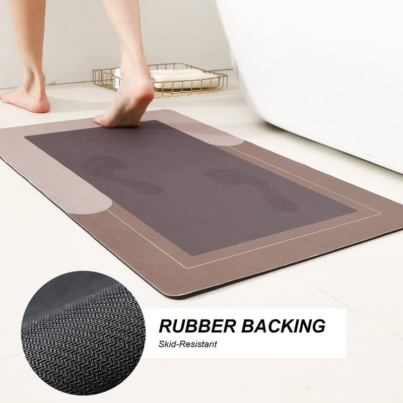 Bath Mat Rug Rubber Non Slip Quick Dry Sets Super Absorbent Thin