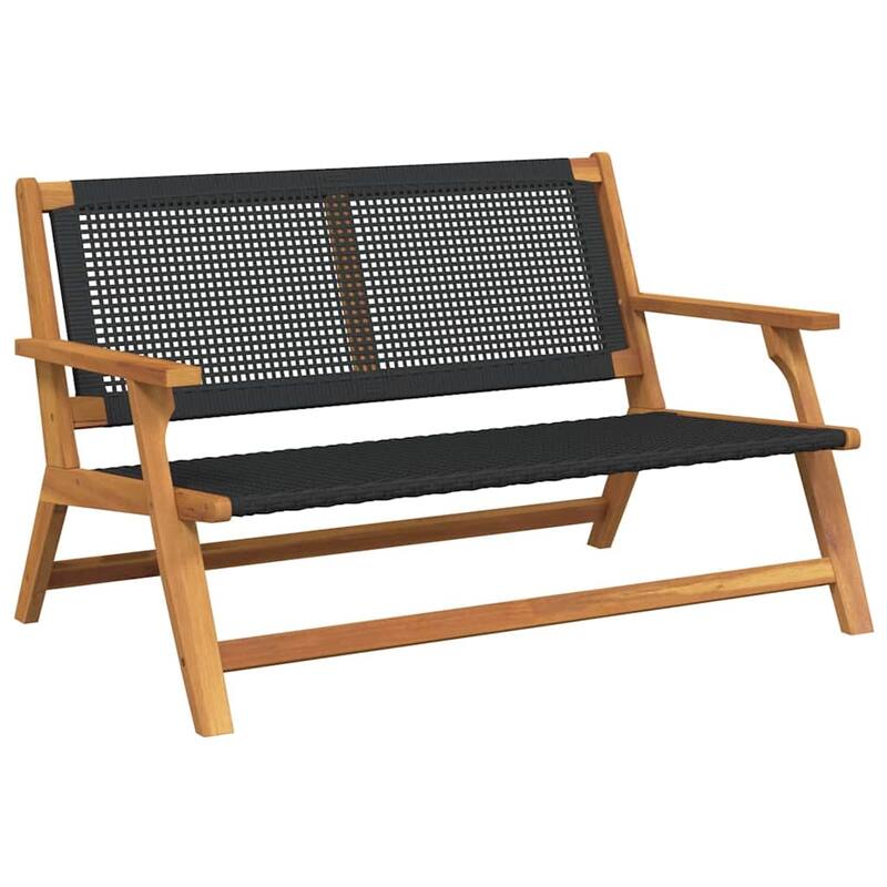 vidaXL Garden Furniture Black 122 x 78 x 73 cm Solid Acacia wood - 48.0 x 30.7 x 28.7