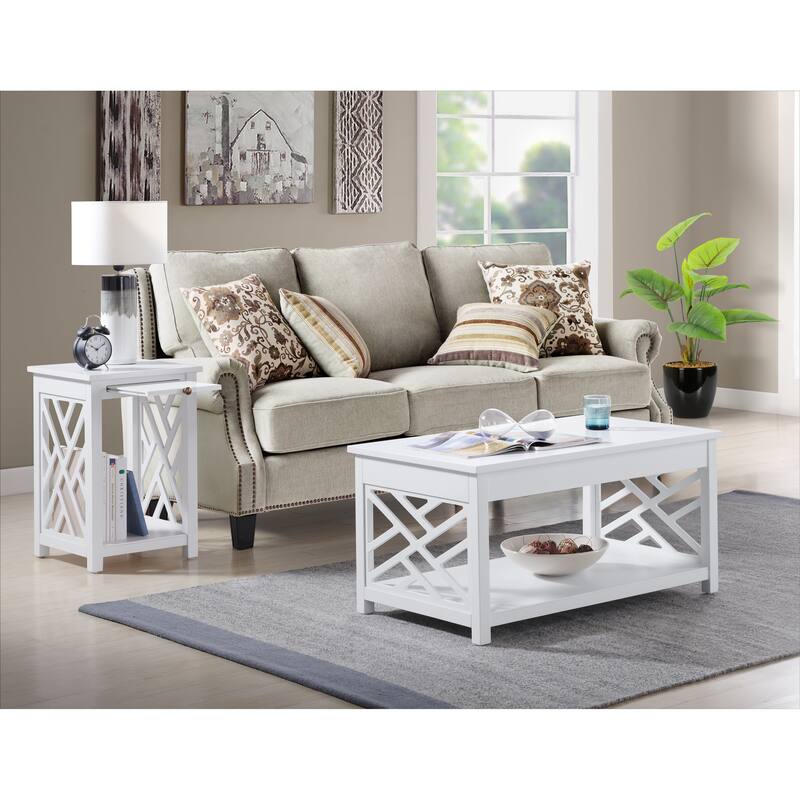 Porch & Den Altadena 2-piece Coffee and Tray-shelf End Table Set